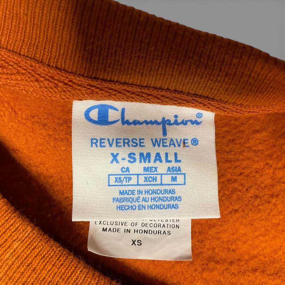 Champion Reverse Weave Sweatshirt Orange XS Small Logo - Picture 4 of 4